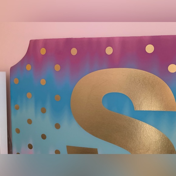Justice Girls Padded Gold Dotted Ombre Memory Pin Board Golden Initial Letter S - Picture 3 of 15